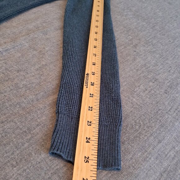 Lauren Ralph Lauren blue Unique Knit Turtleneck Cowl Neck Sweater Drawstring - Picture 10 of 12